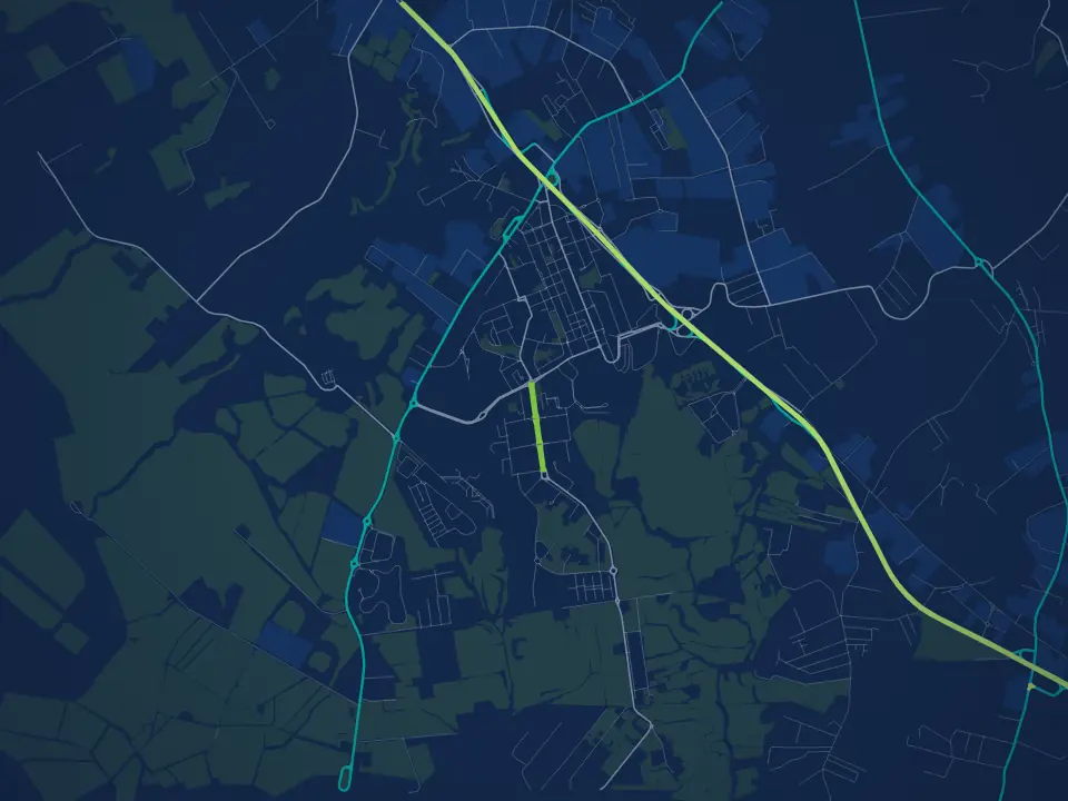 Mappa della zona di Pomezia (RM) con la posizione della sede E.B. Services